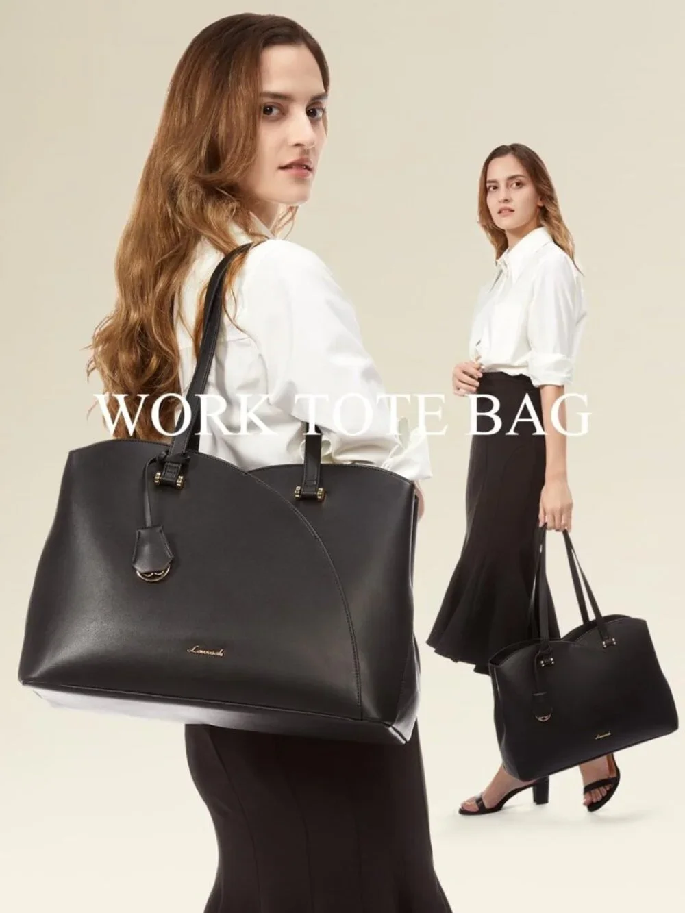 Stylish Black Laptop Tote Bag for Women - Large Work Bag, Teacher Briefcase